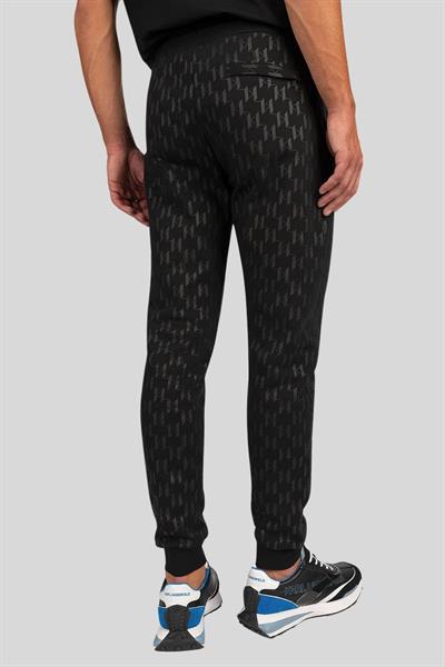 Karl Lagerfeld Monogram Baskılı Erkek Pantolon Siyah