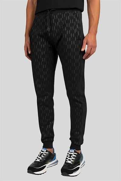 Karl Lagerfeld Monogram Baskılı Erkek Pantolon Siyah