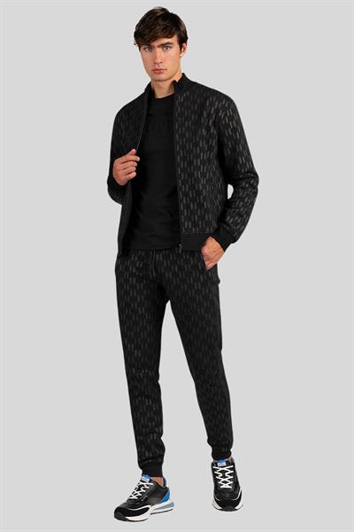 Karl Lagerfeld Monogram Baskılı Erkek Pantolon Siyah