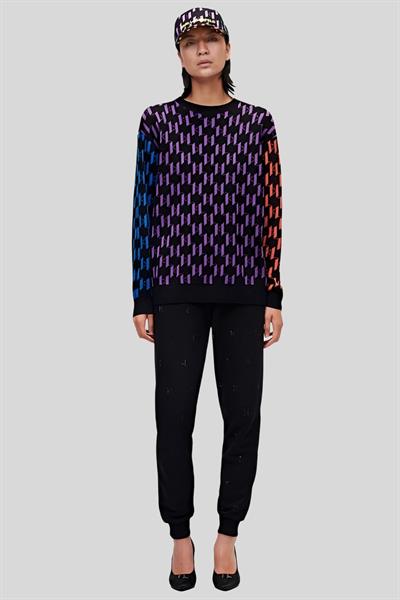 Karl Lagerfeld Monogram Baskılı Kadın Kazak Çok Renkli