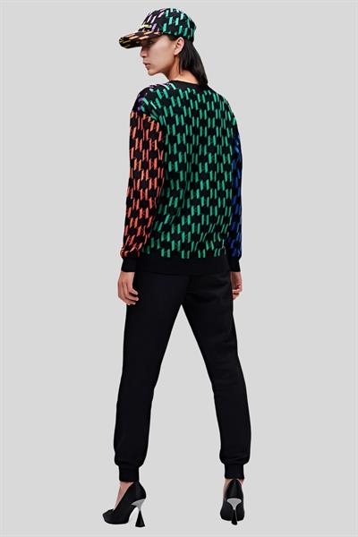 Karl Lagerfeld Monogram Baskılı Kadın Kazak Çok Renkli