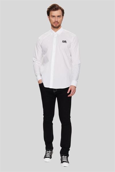 Karl Lagerfeld Normal Kesim Erkek Gömlek Beyaz
