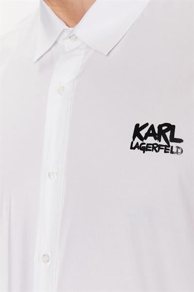 Karl Lagerfeld Normal Kesim Erkek Gömlek Beyaz