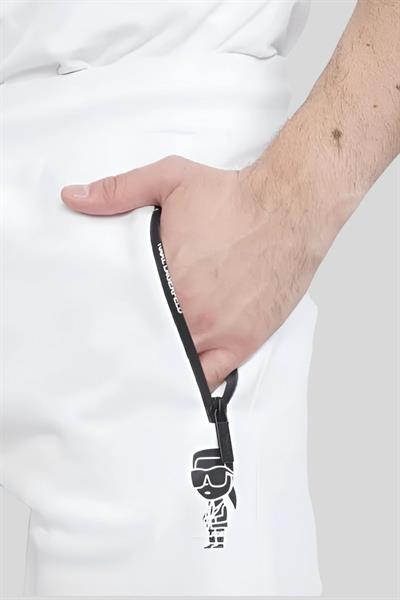 Karl Lagerfeld Normal Kesim Erkek Şort Beyaz