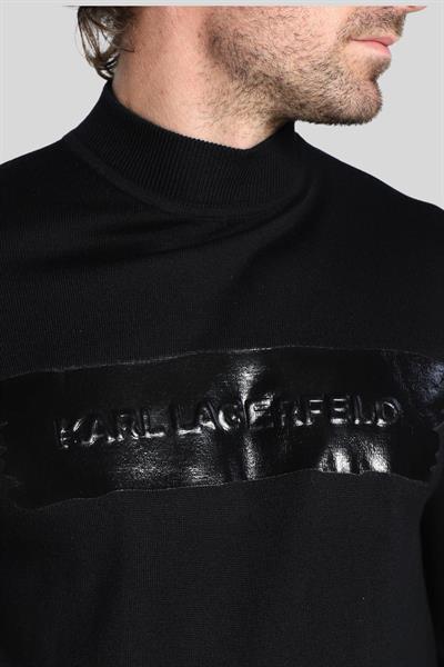 Karl Lagerfeld Normal Yün Erkek Kazak Siyah