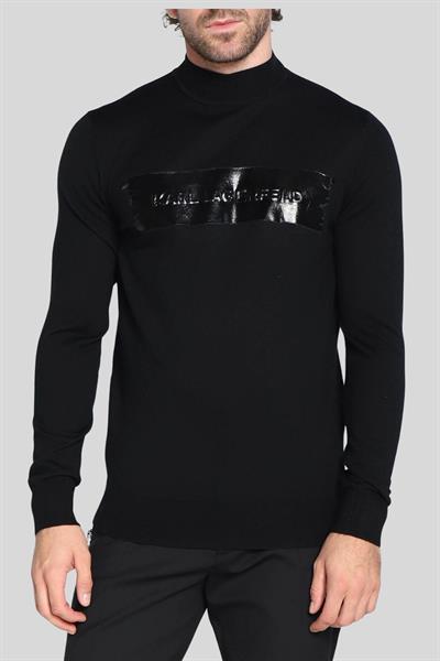 Karl Lagerfeld Normal Yün Erkek Kazak Siyah