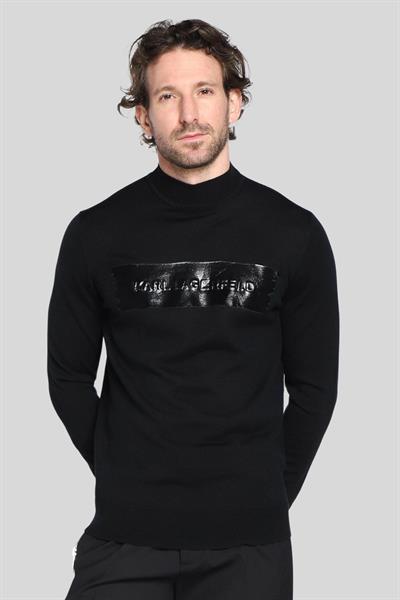 Karl Lagerfeld Normal Yün Erkek Kazak Siyah