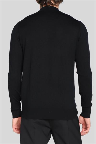 Karl Lagerfeld Normal Yün Erkek Kazak Siyah