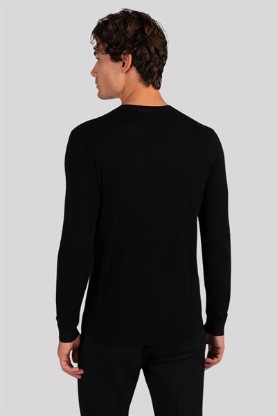 Karl Lagerfeld Yün İpek Karışımı Kazak Siyah