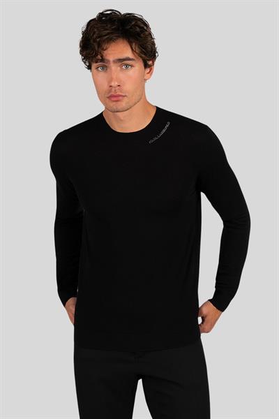 Karl Lagerfeld Yün İpek Karışımı Kazak Siyah