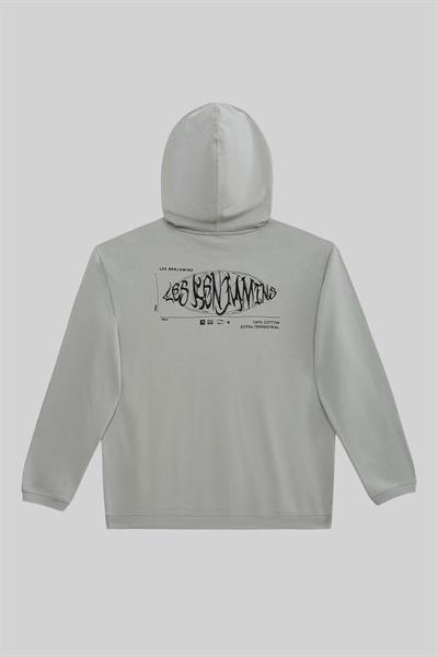 Les Benjamins Erkek Kapüşonlu Sweatshirt Gri