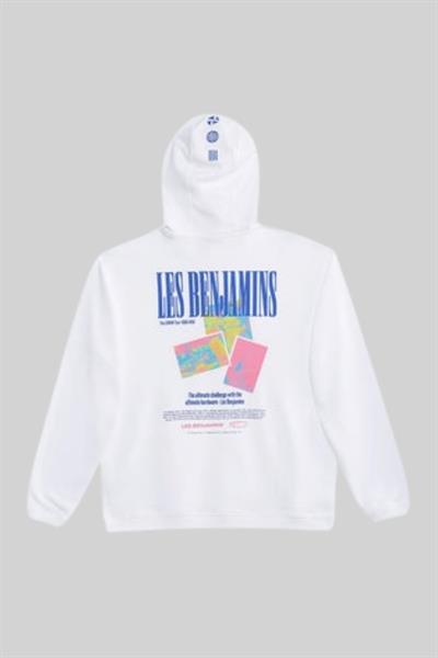 Les Benjamins Erkek  Kapüşonlu Sweatshirt Beyaz