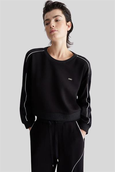 Liu Jo Kadın Bisiklet Yaka Scuba Sweatshirt Siyah