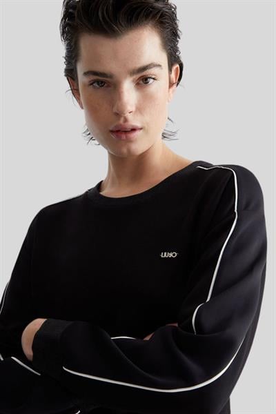 Liu Jo Kadın Bisiklet Yaka Scuba Sweatshirt Siyah