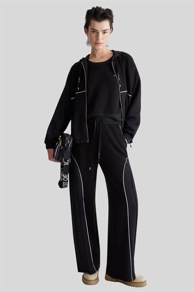 Liu Jo Kadın Bisiklet Yaka Scuba Sweatshirt Siyah