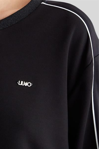Liu Jo Kadın Bisiklet Yaka Scuba Sweatshirt Siyah