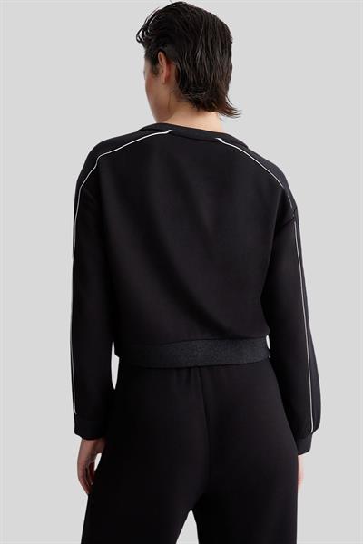 Liu Jo Kadın Bisiklet Yaka Scuba Sweatshirt Siyah