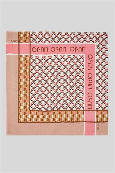 Liu Jo Kadın Monogram Desenli Şal Pembe