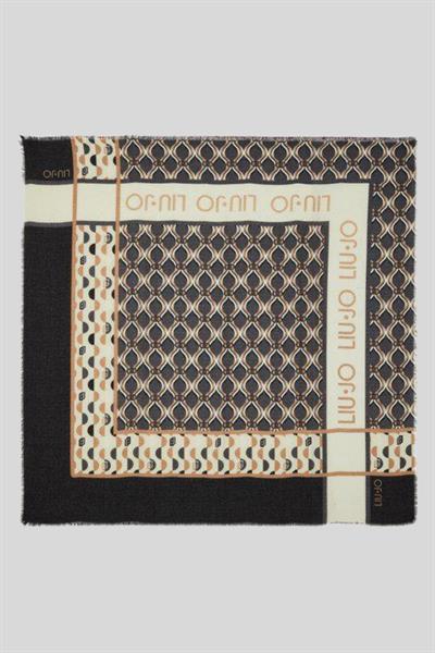Liu Jo Kadın Monogram Desenli Şal Siyah