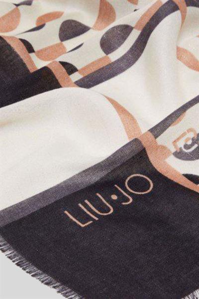 Liu Jo Kadın Monogram Desenli Şal Siyah
