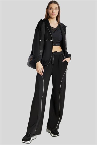 Liu Jo Kadın Regular Fit Fermuarlı Kapüşonlu Sweatshirt Siyah