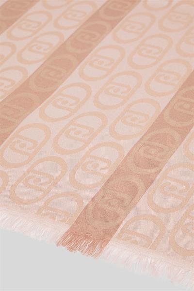 Liu Jo Kadın Stola Jakarlı Monogram Eşarp Bej