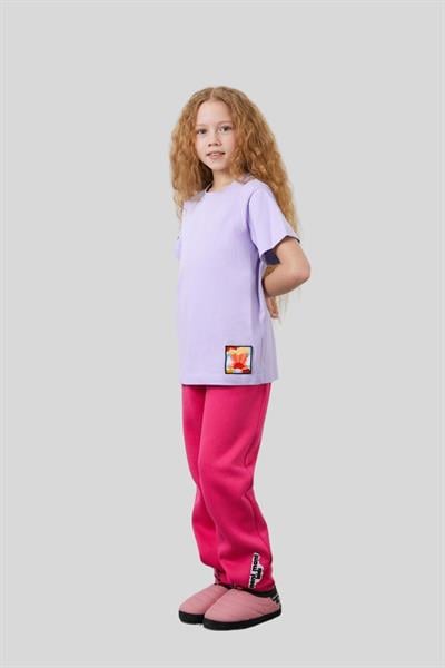 Mani Mani Kız Çocuk Aplike Detaylı T-Shirt Mor