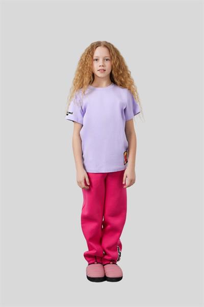 Mani Mani Kız Çocuk Aplike Detaylı T-Shirt Mor