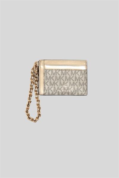 Michael Kors Kadın Altın Küçük Metalik Logolu Zincirli Kartvizitlik Sarı 740