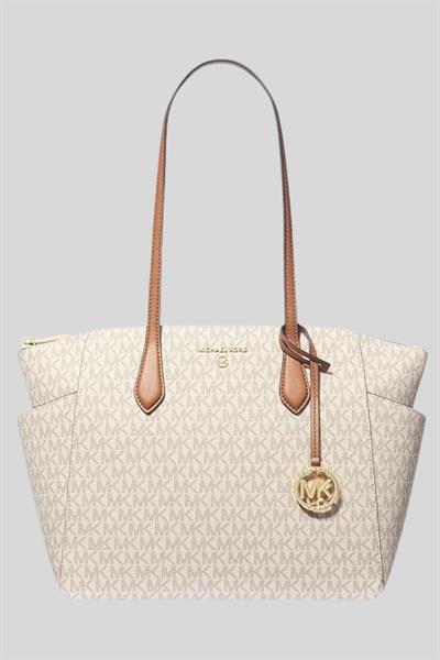 Michael Kors Kadın Fermuarlı Omuz Çantası Beyaz