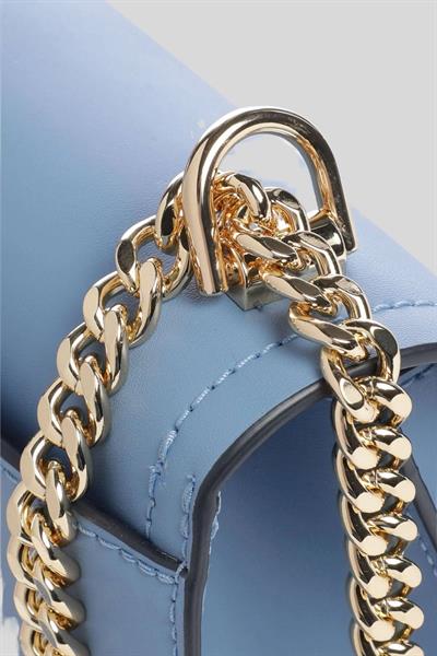 Michael Kors Kadın Logolu Zincir Askılı Deri Omuz Çanta Mavi