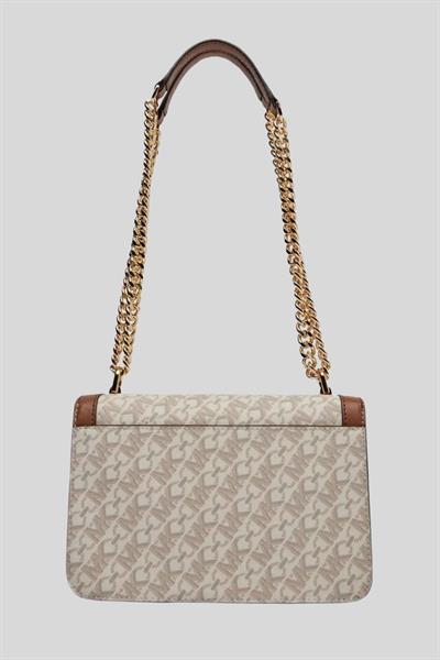 Michael Kors Kadın Logolu Zincir Askılı Omuz Çanta Beyaz
