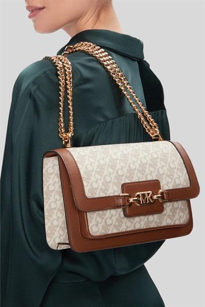 Michael Kors Kadın Logolu Zincir Askılı Omuz Çanta Bej