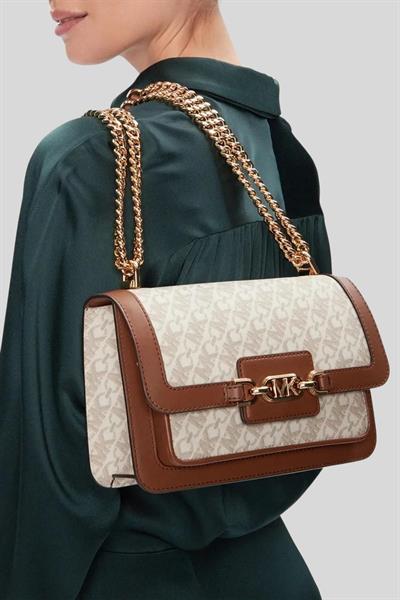 Michael Kors Kadın Logolu Zincir Askılı Omuz Çanta Beyaz