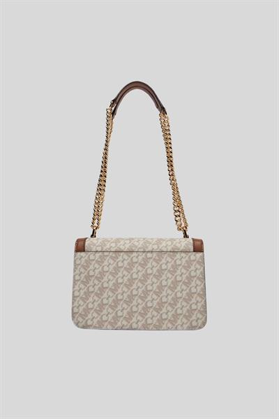 Michael Kors Kadın Logolu Zincir Askılı Omuz Çanta Bej