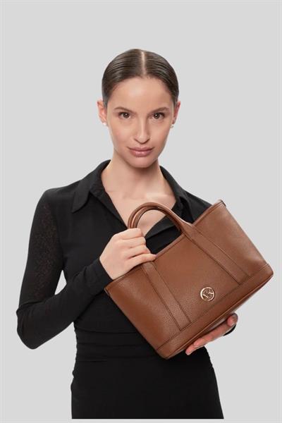 Michael Kors Kadın Luisa Küçük Çakıllı Deri El Çantası Kahverengi
