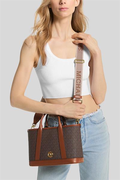 Michael Kors Kadın Luisa Küçük İmzalı Logolu Omuz Çanta Kahverengi