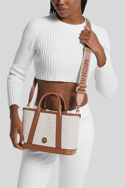 Michael Kors Kadın Luisa Küçük İmzalı Logolu Omuz Çanta Beyaz
