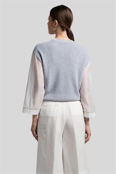 Peserico Kadın Bilyalı Zincir Detaylı Bluz Gri
