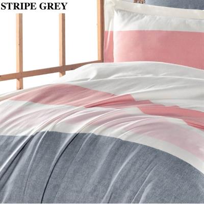 Saint Louis Stripe Gri Çift Kişilik Nevresim Takımı 200x220 Cm Gri 0008