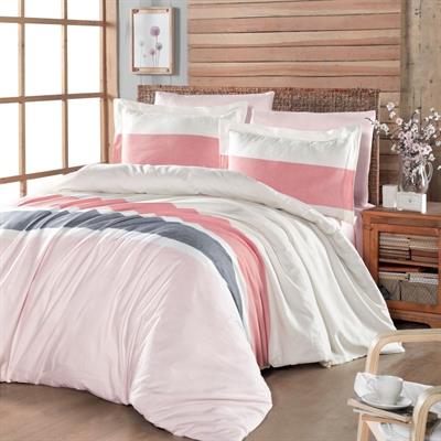 Saint Louis Stripe Pudra Çift Kişilik Nevresim Takımı 200x220 Cm Pudra