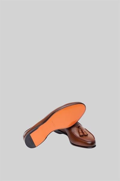 Santoni Erkek Deri Loafer Ayakkabı Kahverengi