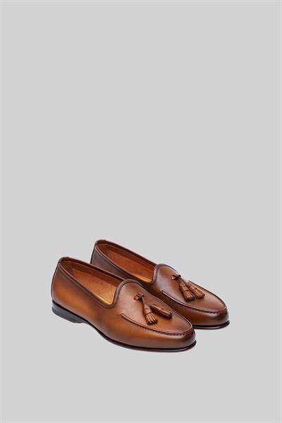 Santoni Erkek Deri Loafer Ayakkabı Kahverengi