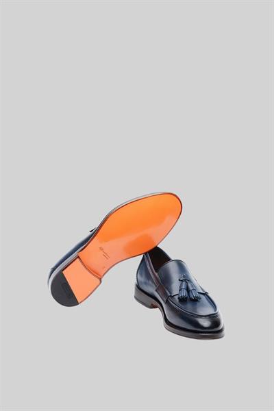 Santoni Erkek Deri Loafer Ayakkabı Mavi
