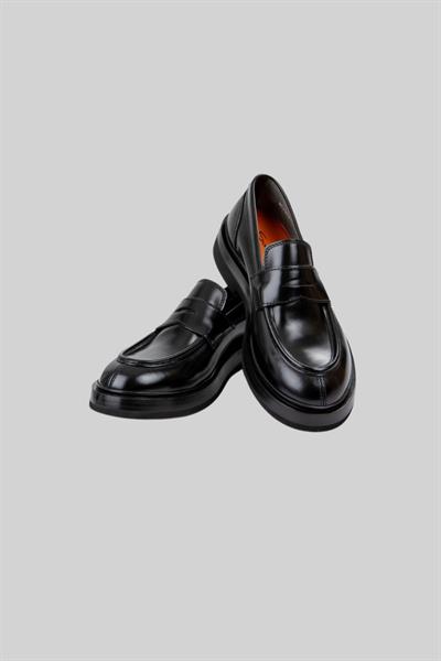 Santoni Erkek Deri Loafer Ayakkabı Siyah