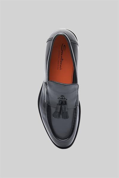 Santoni Erkek Deri Loafer Ayakkabı Siyah