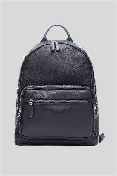 Santoni Erkek Deri Sırt Çantası Siyah