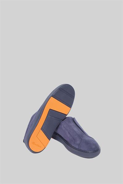 Santoni Erkek Süet Deri Sneaker Mavi
