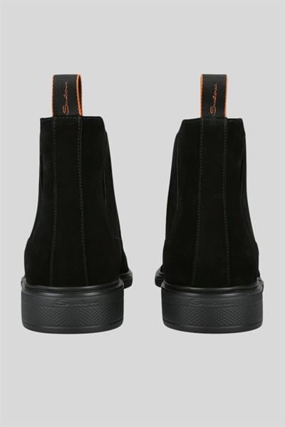 Santoni Erkek Süet Kısa Chelsea Bot Siyah