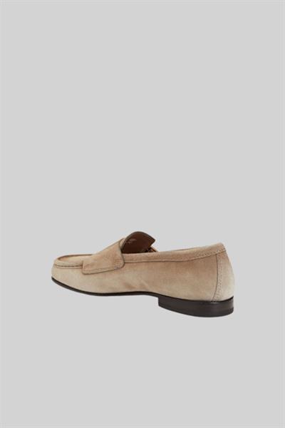 Santoni Kadın Çift Tokalı Süet Loafer Ayakkabı Kahverengi